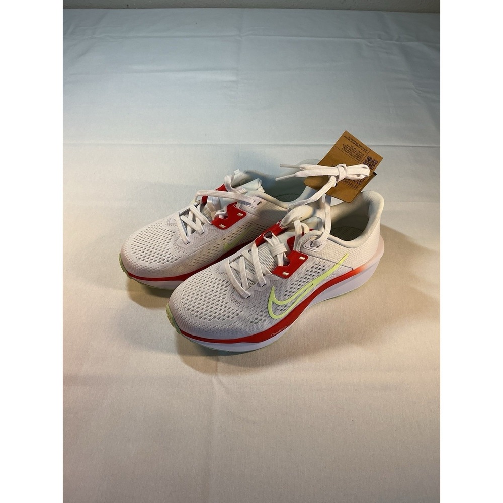 Women's Nike Quest 6 White Volt-Lt Crimson Running‎ Shoes US Size 6.5